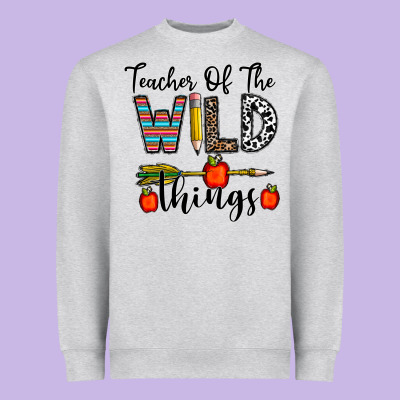 Teacher Of The Wild Things Heavyweight Sweatshirt Designed By Cowhidedigitalart