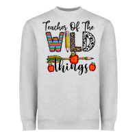Heather Grey teacher of the wild things Heavyweight Sweatshirt - CowhideDigitalArt