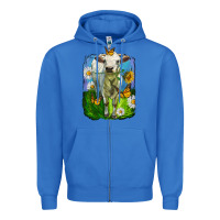 True Royal charolais heifer with sunflower and daisies Zipper Hoodie - LillyAllenDesigns