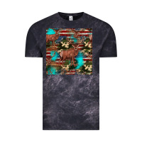Cloud Black hunting deer american flag seamless pattern Vintage Tee - HRA Design Shop