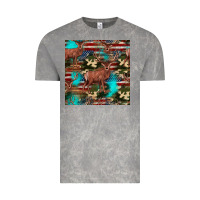Cloud Rock hunting deer american flag seamless pattern Vintage Tee - HRA Design Shop
