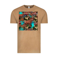 Vintage Camel hunting deer american flag seamless pattern Vintage Tee - HRA Design Shop