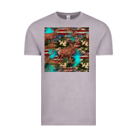 Hunting Deer American Flag Seamless Pattern Vintage Tee | Teevron
