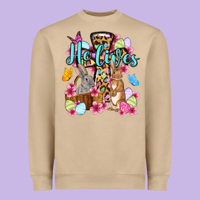 Easter Day He Lives Heavyweight Sweatshirt Designed By Oliviacreatesart