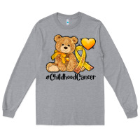 Heather Grey childhood cancer and cancer ribbon Long Sleeve Tee - AdoDesignShop