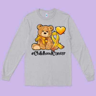Childhood Cancer And Cancer Ribbon Long Sleeve Tee Designed By Adodesignshop