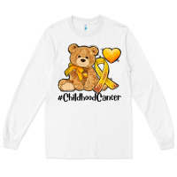 White childhood cancer and cancer ribbon Long Sleeve Tee - AdoDesignShop