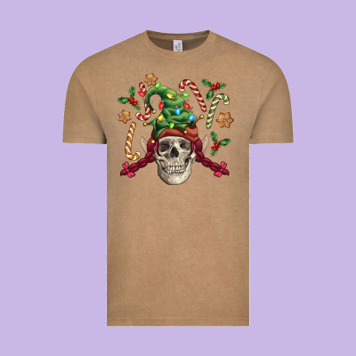 Elf Skull Vintage Tee Designed By Fadigitalartstudio