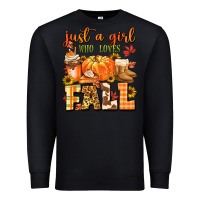 Black just a girl who loves fall Premium Sweatshirt - MaliasSmallBusiness