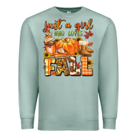 Seafoam just a girl who loves fall Premium Sweatshirt - MaliasSmallBusiness