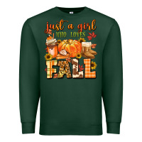 Sports Green just a girl who loves fall Premium Sweatshirt - MaliasSmallBusiness