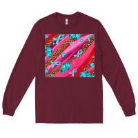 Burgundy cancer boxing gloves and cancer ribbon Long Sleeve Tee - AdoDesignShop