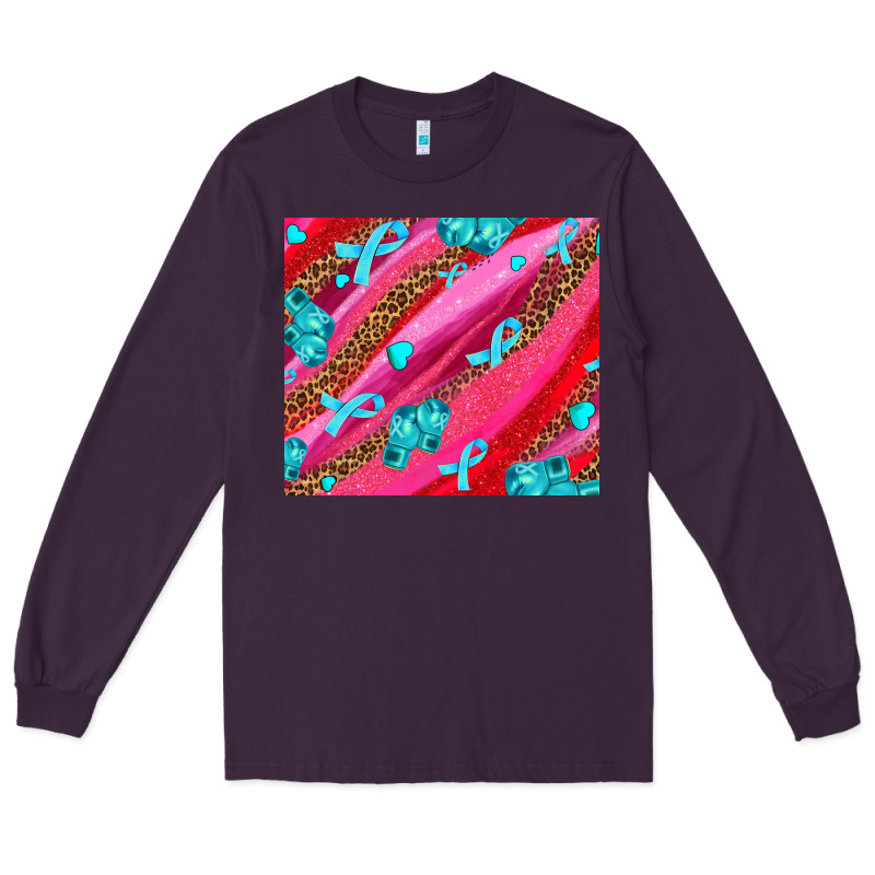 Cancer Boxing Gloves And Cancer Ribbon Long Sleeve Tee by AdoDesignShop | Teevron