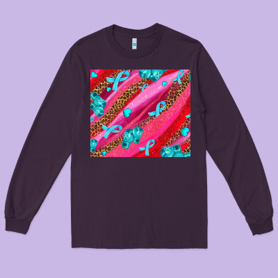 Cancer Boxing Gloves And Cancer Ribbon Long Sleeve Tee Designed By Adodesignshop