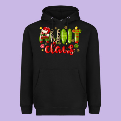 Aunt Claus Heavyweight Hoodie Designed By Maliassmallbusiness