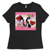 Black lotus heart cow valentine Ladies Tee - AdoDesignShop