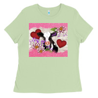 Matcha lotus heart cow valentine Ladies Tee - AdoDesignShop