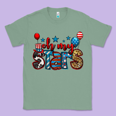 Oh My Stars 4th Of July Classic Tee Designed By Jasminsmagicworld
