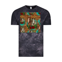 Cloud Black horses with roses seamless pattern Vintage Tee - HRA Design Shop