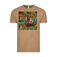 Vintage Coffee horses with roses seamless pattern Vintage Tee - HRA Design Shop