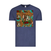 Vintage Denim horses with roses seamless pattern Vintage Tee - HRA Design Shop