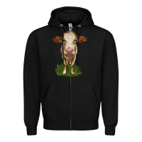 Black simmental heifer Zipper Hoodie - LillyAllenDesigns