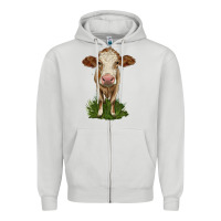 Dove Grey simmental heifer Zipper Hoodie - LillyAllenDesigns