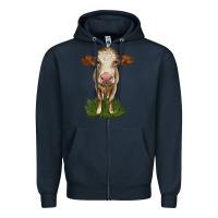 Navy simmental heifer Zipper Hoodie - LillyAllenDesigns