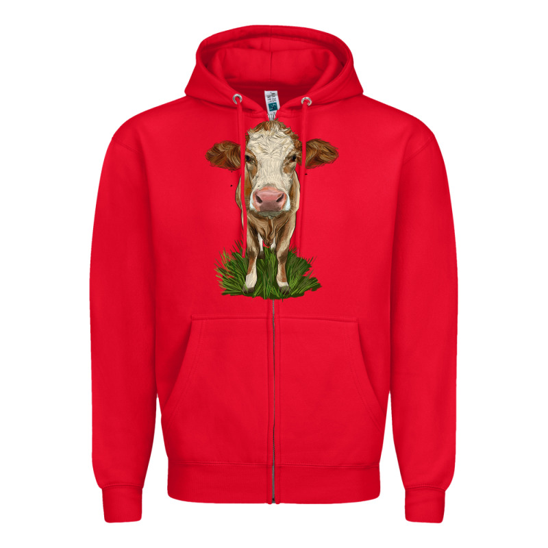 Simmental Heifer Zipper Hoodie by LillyAllenDesigns | Teevron