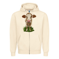 Sandshell simmental heifer Zipper Hoodie - LillyAllenDesigns