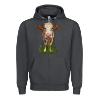 Smoke simmental heifer Zipper Hoodie - LillyAllenDesigns