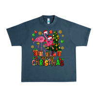 Midnight Navy flamingo merry christmas Urban Heavy Tee - AdoDesignShop