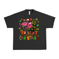 Pigment Black flamingo merry christmas Urban Heavy Tee - AdoDesignShop
