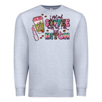 Heather Grey i pretend coffee helps but im still a bitch Premium Sweatshirt - MaliasSmallBusiness