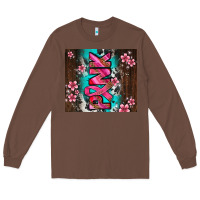 Chestnut western pattern pink with floral cancer ribbon Long Sleeve Tee - AdoDesignShop