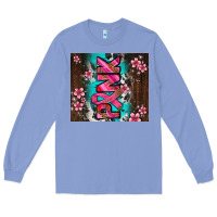 Colony Blue western pattern pink with floral cancer ribbon Long Sleeve Tee - AdoDesignShop