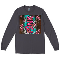 Smoke western pattern pink with floral cancer ribbon Long Sleeve Tee - AdoDesignShop