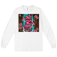 White western pattern pink with floral cancer ribbon Long Sleeve Tee - AdoDesignShop
