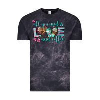 Cloud Black all you need is love and coffee Vintage Tee - AdoDesignShop