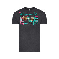 Vintage Black all you need is love and coffee Vintage Tee - AdoDesignShop