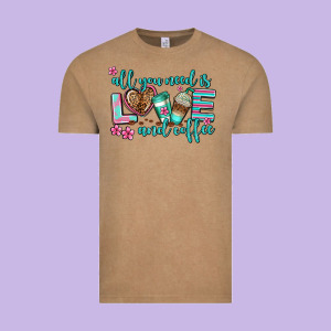 All You Need Is Love And Coffee Vintage Tee Designed By Adodesignshop