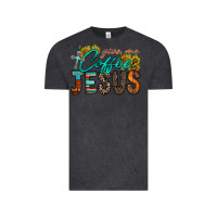 Vintage Black give me coffee jesus Vintage Tee - RacoonDesign