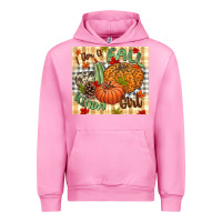 Fuchsia Pink I am a Fall kinda girl pumpkin Fall Urban Hoodie - NancyCooperArtShop