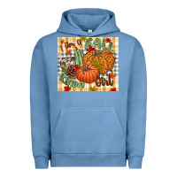 Pigment Pebble Blue I am a Fall kinda girl pumpkin Fall Urban Hoodie - NancyCooperArtShop