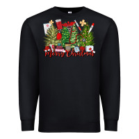 Black merry christmas nurse trees Premium Sweatshirt - MaliasSmallBusiness