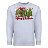 Heather Grey merry christmas nurse trees Premium Sweatshirt - MaliasSmallBusiness