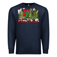 Navy merry christmas nurse trees Premium Sweatshirt - MaliasSmallBusiness