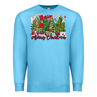 Ocean Blue merry christmas nurse trees Premium Sweatshirt - MaliasSmallBusiness