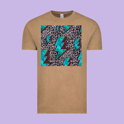 Turquoise Lightning Bolt Seamless Pattern Vintage Tee Designed By Hra Design Shop