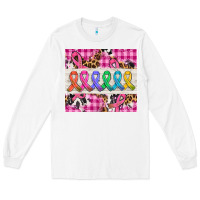 White western colorfull cancer ribbon Long Sleeve Tee - AdoDesignShop
